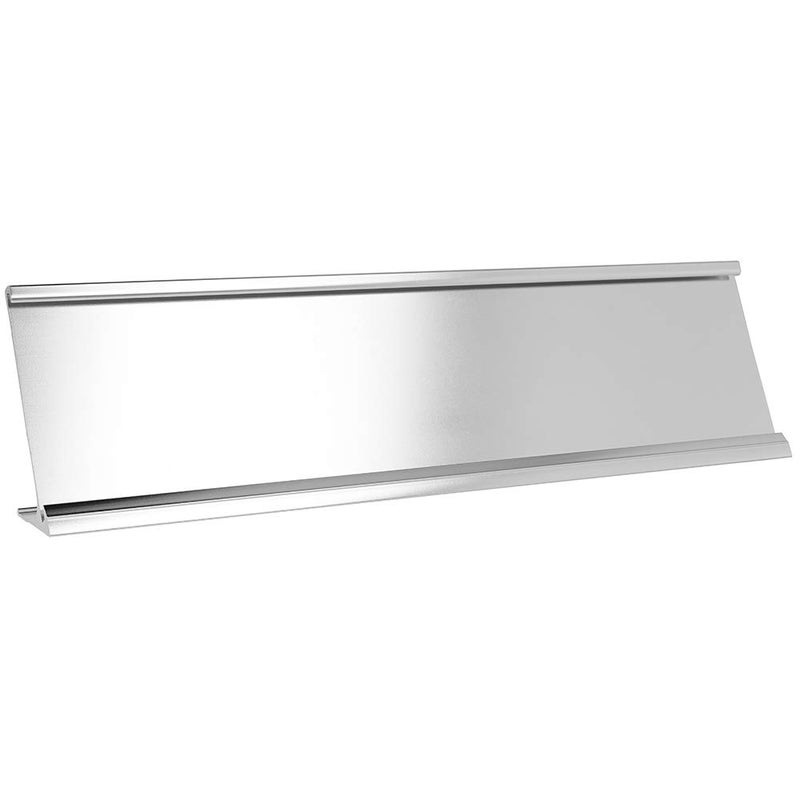 ExcelMark 2"x 8"Aluminum Name Plate Holder for Desk - Set of 5 - Office Business Door Sign Holder - Silver - Image 2